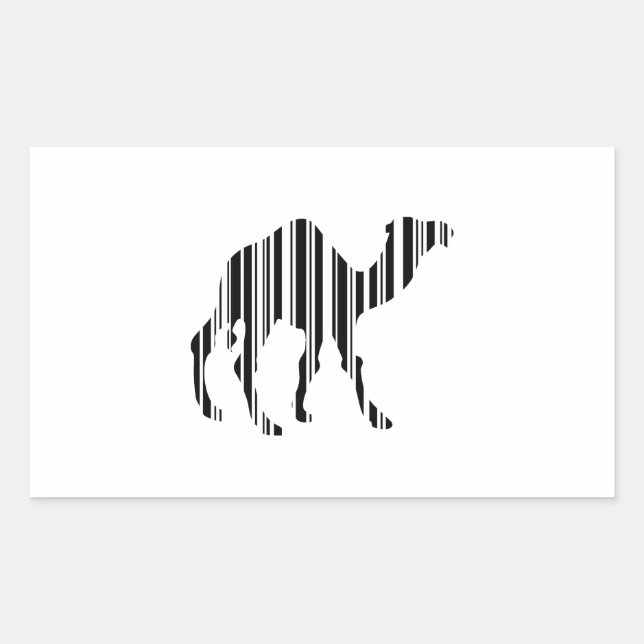 Sticker Rectangulaire Motif de code barre de chameau (Devant)