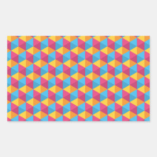 Sticker Rectangulaire Motif de cube coloré
