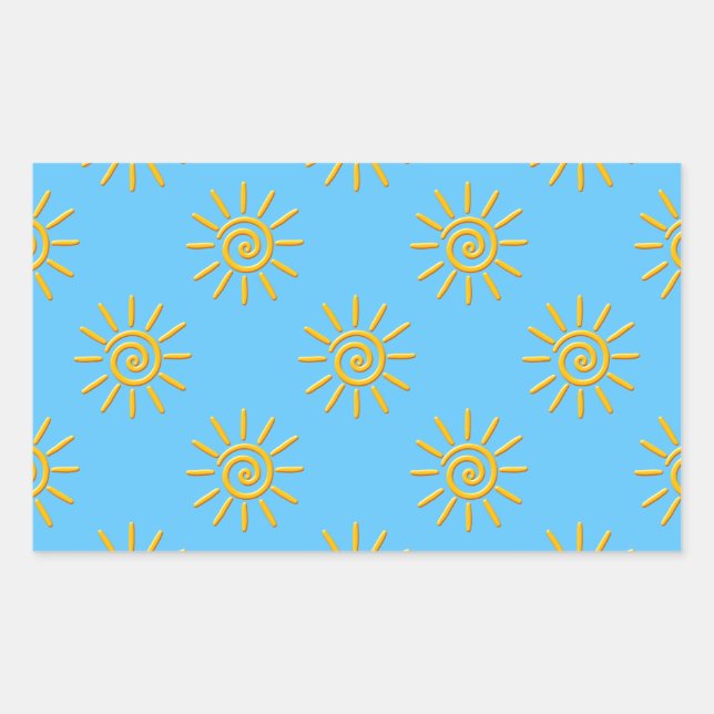 Sticker Rectangulaire motif de dessin 3D Jaune Sun (Devant)