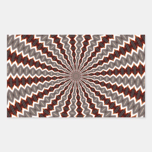 Sticker Rectangulaire Motif de kaléidoscope à vibrations rouges (Devant)