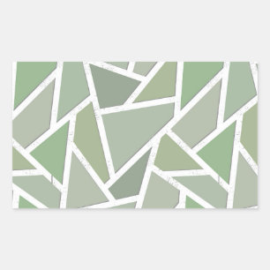 Sticker Rectangulaire Motif de mosaïque vert olive
