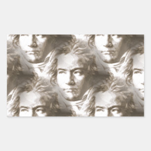 Sticker Rectangulaire Motif de portrait Beethoven