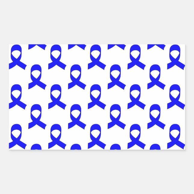 Sticker Rectangulaire Motif de ruban bleu (Devant)
