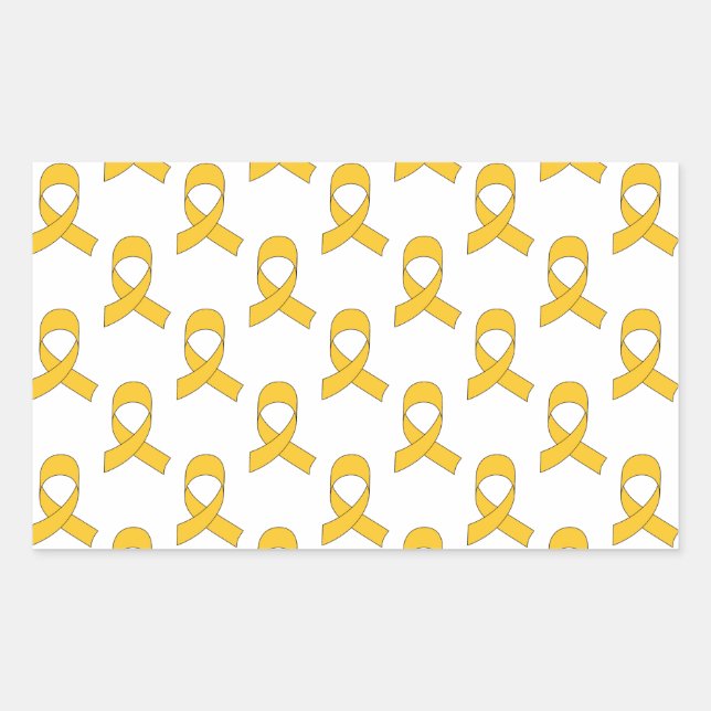 Sticker Rectangulaire Motif de ruban d'or (Devant)