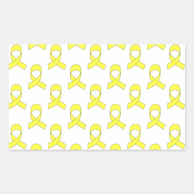 Sticker Rectangulaire Motif de ruban jaune (Devant)