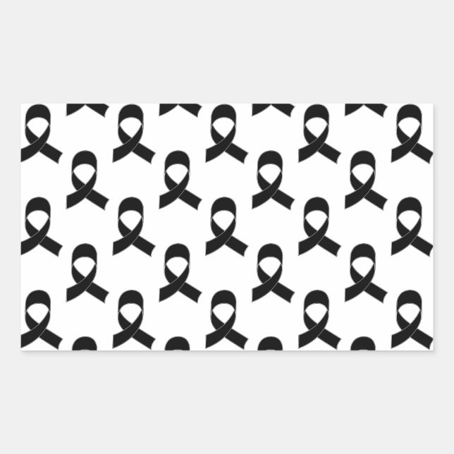 Sticker Rectangulaire Motif de ruban noir (Devant)