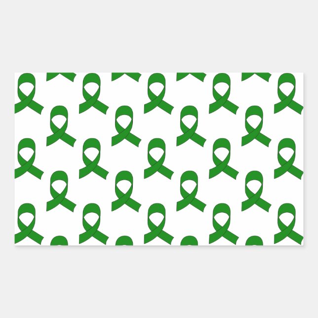 Sticker Rectangulaire Motif de ruban vert (Devant)