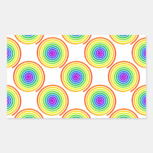 Sticker Rectangulaire Motif de spirale arc-en-ciel