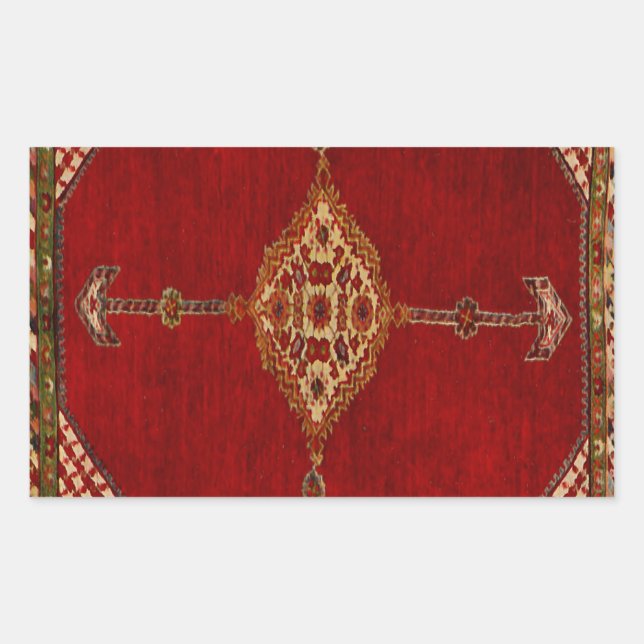 Sticker Rectangulaire Motif de tapis persan (Devant)