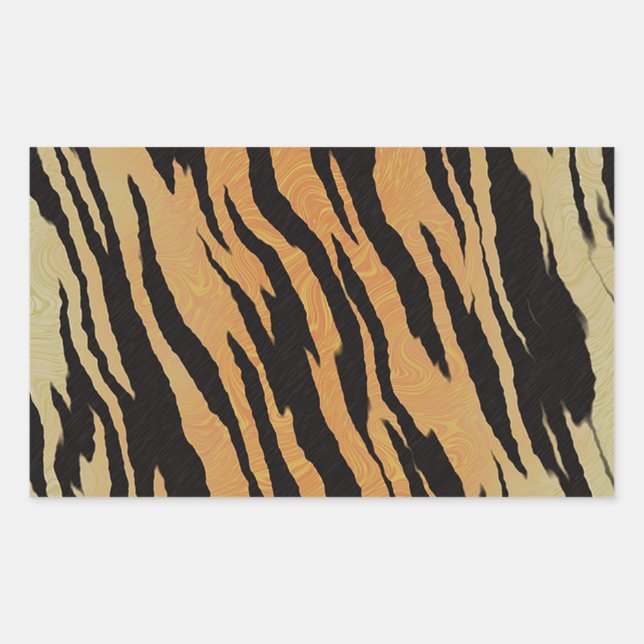 Sticker Rectangulaire Motif de tigre (Devant)
