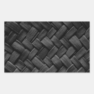 Sticker Rectangulaire motif de tissage de panier noir