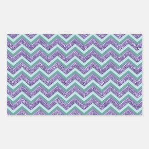Sticker Rectangulaire Motif de verre Amethyst Zigzag