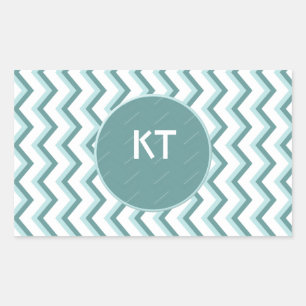 Sticker Rectangulaire Motif de zigzag de Chevron en vert en bon état
