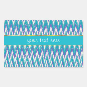 Sticker Rectangulaire Motif de zigzag d'iKat de Teal et d'améthyste