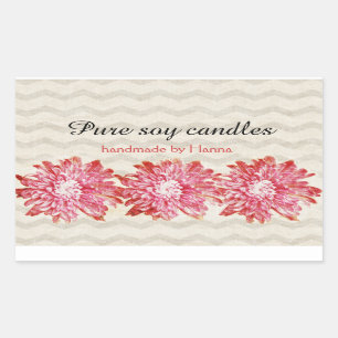 Sticker Rectangulaire Motif de zigzag moderne de chevron avec la fleur