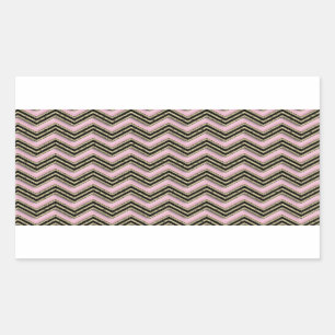 Sticker Rectangulaire Motif de zigzag noir et rose
