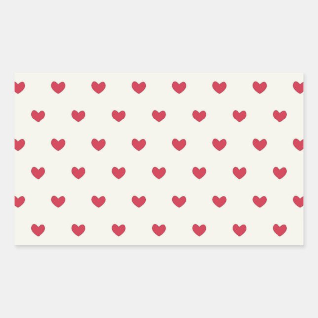 Sticker Rectangulaire Motif des Coeurs rouges mignons (Devant)
