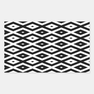 Sticker Rectangulaire Motif diamant noir et blanc