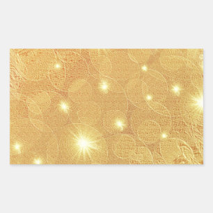 Sticker Rectangulaire motif doré avec des étoiles brillantes