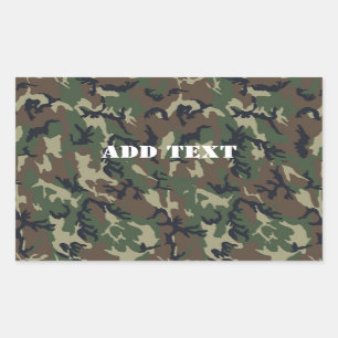 Sticker Rectangulaire Motif du camouflage vert militaire