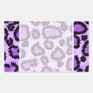 Sticker Rectangulaire Motif Empreinte de léopard violet et noir.