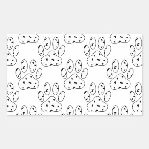 Sticker Rectangulaire Motif Empreinte de patte dalmate