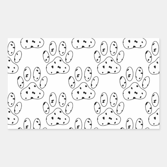 Sticker Rectangulaire Motif Empreinte de patte dalmate (Devant)