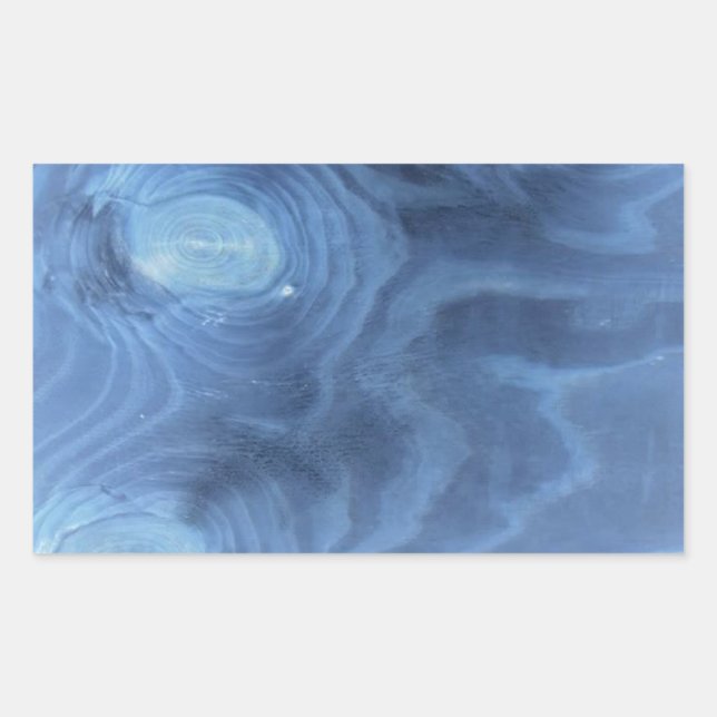Sticker Rectangulaire Motif en bois bleu (Devant)