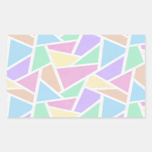 Sticker Rectangulaire Motif en mosaïque arc-en-ciel Pastel