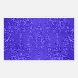Sticker Rectangulaire Motif fantaisie damassé bleu cobalt vibrant