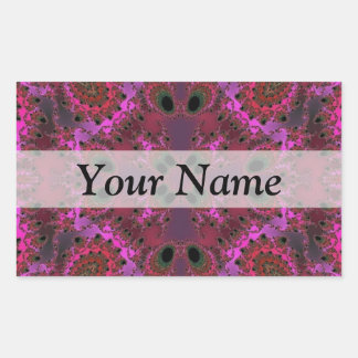 Sticker Rectangulaire Motif fractal numérique magenta