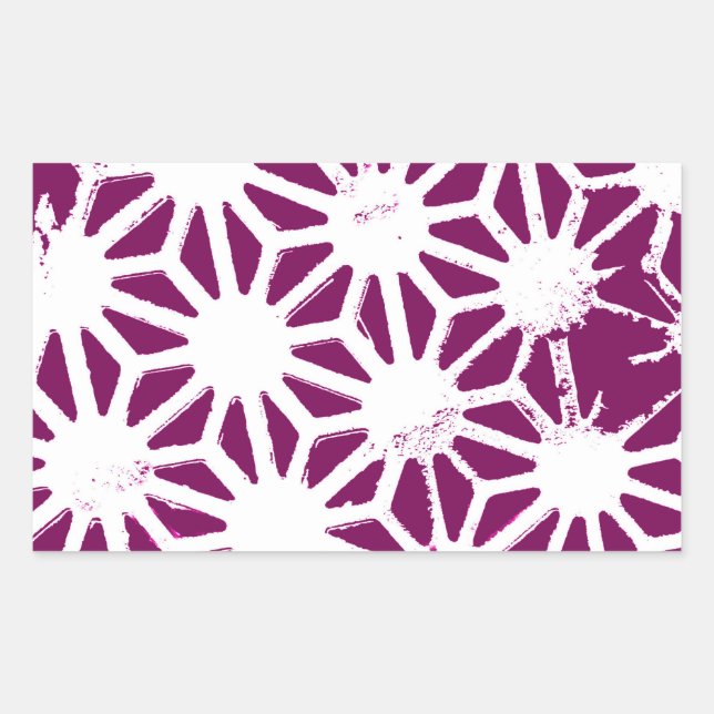 Sticker Rectangulaire Motif géométrique à baies et blanc (Devant)