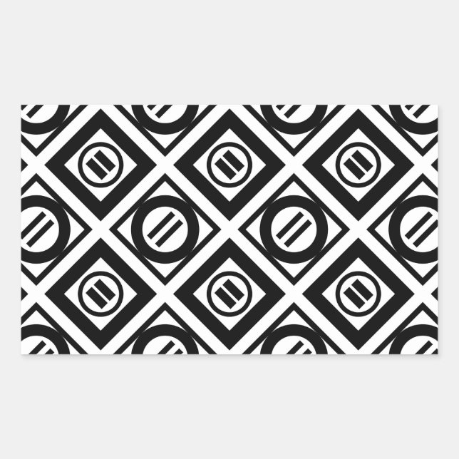 Sticker Rectangulaire Motif géométrique Black Equal Sign en blanc (Devant)