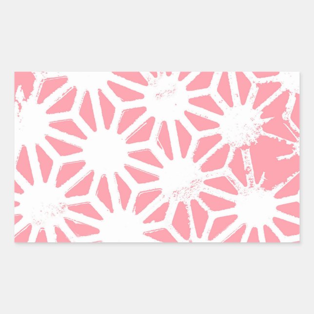 Sticker Rectangulaire Motif géométrique corail (Devant)
