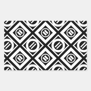 Sticker Rectangulaire Motif géométrique de signe d'égalité blanc sur le