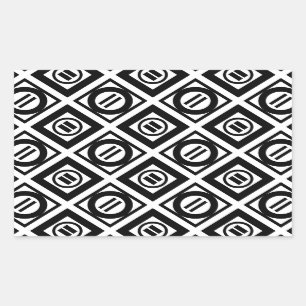 Sticker Rectangulaire Motif géométrique de signe d'égalité noir sur le
