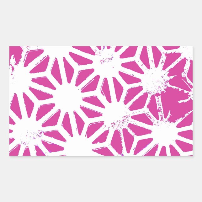 Sticker Rectangulaire Motif géométrique Fuchsia (Devant)