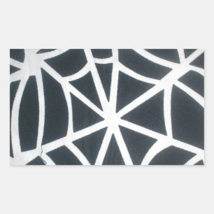 Sticker Rectangulaire Motif géométrique Gras noir et blanc Spider Web