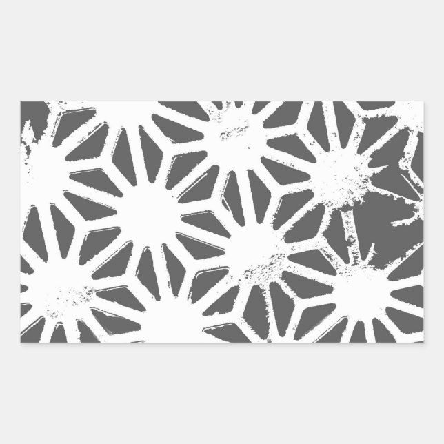 Sticker Rectangulaire Motif géométrique gris charbon (Devant)
