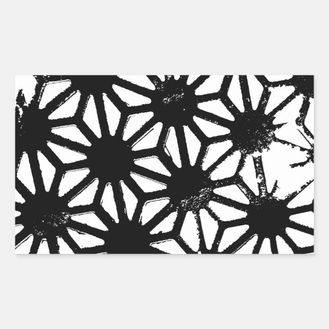 Sticker Rectangulaire Motif géométrique noir (Devant)