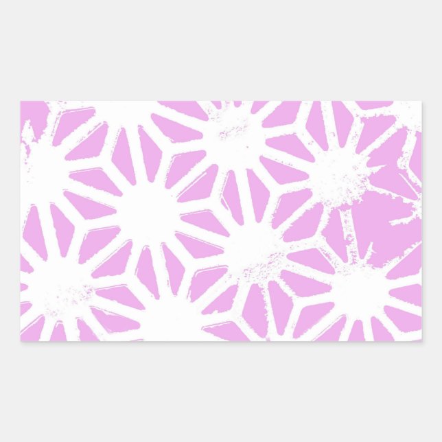 Sticker Rectangulaire Motif géométrique rose (Devant)