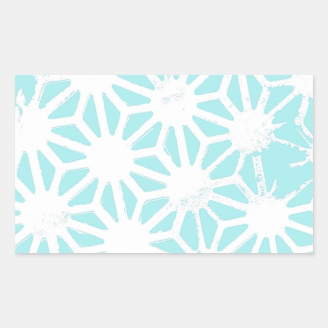 Sticker Rectangulaire Motif géométrique turquoise (Devant)