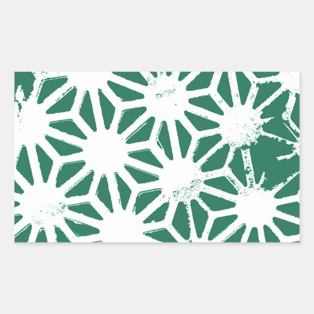 Sticker Rectangulaire Motif géométrique vert et blanc (Devant)