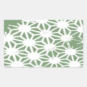 Sticker Rectangulaire Motif géométrique vert et blanc olive