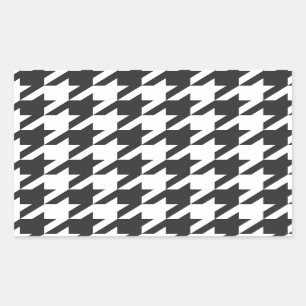 Sticker Rectangulaire Motif gris de pied-de-poule et noir et blanc sans