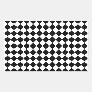 Sticker Rectangulaire Motif noir et blanc de harlequin