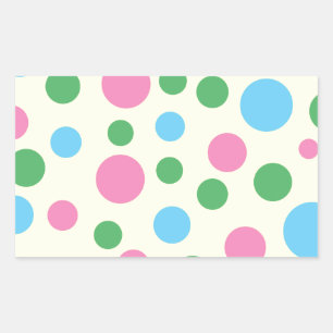 Sticker Rectangulaire Motif pois coloré