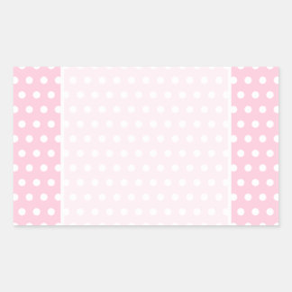 Sticker Rectangulaire Motif Pois rose et blanc.
