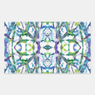 Sticker Rectangulaire Motif psychédélique bleu