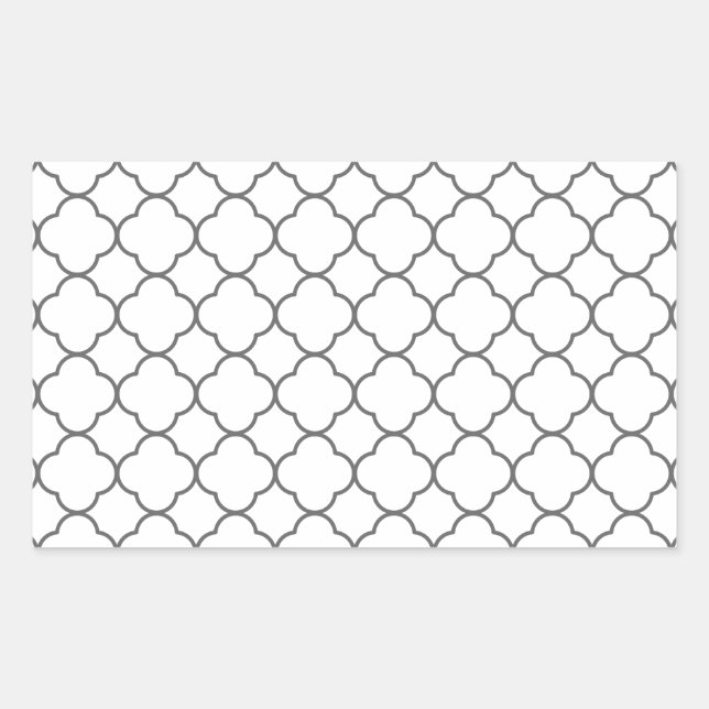Sticker Rectangulaire Motif Quatrefoil classique (Devant)